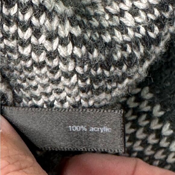 The Limited Cardigan Black Gray Open Front Geometric Western Sweater Y2K Medium - Picture 5 of 9